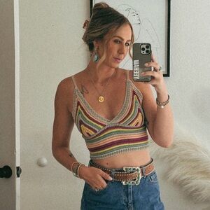 Multicolor Crochet Crop Top